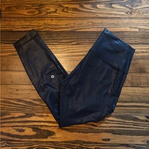 Lululemon Wunder Train Leggings High Rise Black Shimmer 25”